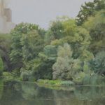 Joshua LaRock, The Pond, Central Park, oil, 8 x 10.