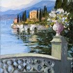 Evelyne Boren, Lake Como, oil, 36 x 43.