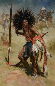 Z.S. Liang, Lakota Sash Bearer, 1848, oil, 54 x 36.