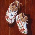 Marty Le Messurier, A Cheyenne Child’s Footprints, oil, 14 x 11.