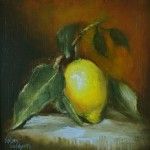 Kelley Goldsmith, Lemon 1, oil, 8 x 8.