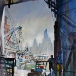 Thomas W. Schaller, Loading Dock, Seattle, watercolor, 30 x 22.