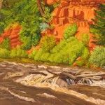 Paul Jarzemsky, Log Jam on the Frying Pan River, oil, 11 x 14.