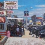 Scott Prior, Lunch at Pink’s, oil, 12 x 16.