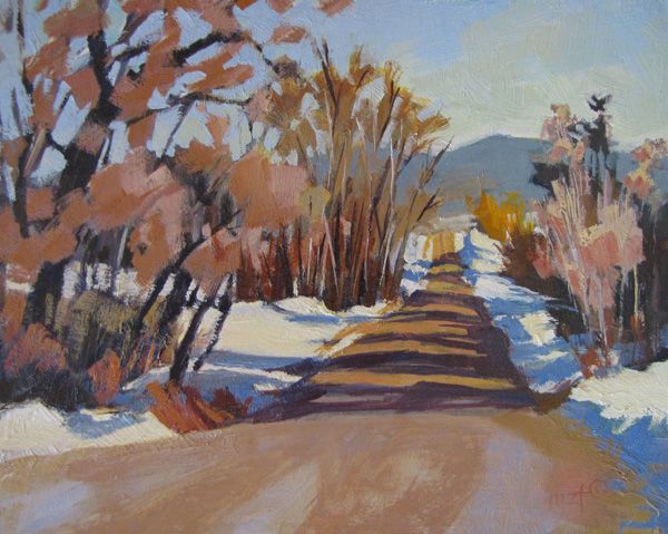 Michele Z. Farrier, Looking to Spring Light, oil, 8 x 10.