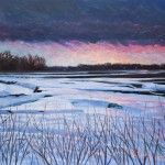 Scott Borders, Marshland, Early Winter, oil, 30 x 48.