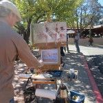 Artist's paint along Canyon Road at last year's event.