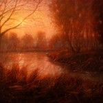 Michael Orwick, Summer Lake Sunset, oil, 36 x 48.