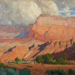 G. Russell Case, Morning at Vermilion Cliffs, oil, 18 x 30.