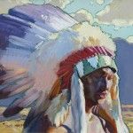 Sioux Man by John Moyers at Nedra Matteucci Galleries in Santa Fe.