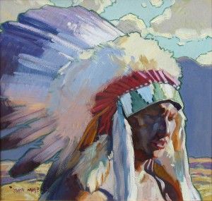 Sioux Man by John Moyers at Nedra Matteucci Galleries in Santa Fe.