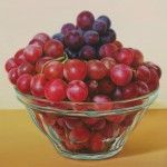 Najin Bae, Bunch of Grapes, oil, 16 x 16.