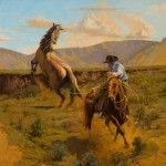 David Griffin, One Stirrup and a Big Night-Mare, oil, 36 x 36.