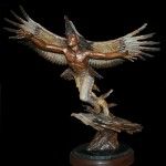 Ed Natiya, On the Wings of Eagles, bronze, 24 x 18 x 9.