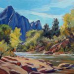 Valerie Orlemann, The Watchman on the Virgin River, oil, 9 x 12.