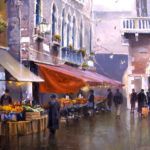 Andrew Peters, Venetian Royal Market, oil, 24 x 30, collection of James and Marina Bradley.