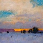 Tom Perkinson, Distant Snowfall, oil, 10 x 10.
