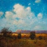 Tom Perkinson, Riders, Early Autumn, oil, 10 x 10.