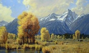 Robert Peters, Autumn in the West, oil, 30 x 50.