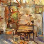 Jill Banks, Piano al Fresco, oil, 20 x 16.