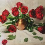 Dhwani Parekh, Red Roses, oil, 20 x 24.