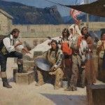 Z.S. Liang, Rejecting the Metal Shield, Fort Mackenzie, 1835, oil, 46 x 72.