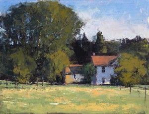 Romona Youngquist, Ribbon Ridge Farmhouse, oil, 10 x 12.