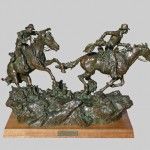 Scott Rogers, Hashknife Pony Express, bronze, 15 x 26 x 10.