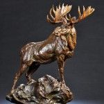 Tim Shinabarger (b. 1966), Woodland Bull 2014, bronze, 28 x 24 x 9 in. Courtesy of the artist