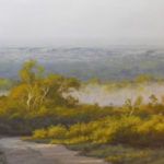 Jeri Salter, Fading Fog, pastel, 17 x 30.