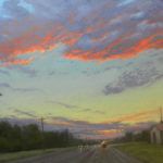Jeri Salter, Fire in the Sky, pastel, 22 x 32.