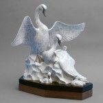 Gerald Balciar, Shelter of My Wings, bronze, 20 x 18 x 18.