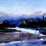 David Shingler, Sunset on the Snake River. Grand Teton National Park, oil, 8 x 10.