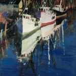 Katie Dobson Cundiff, Shrimp Docks, oil, 30 x 22.