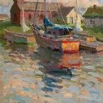 Gregory Packard, Small Harbor, oil, 18 x 16.