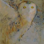 Mary Roberson, Snowy Owl, oil, 12 x 12.