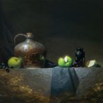 Blair Atherholt, Still Life With Green Apples, oil, 16 x 20.