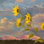Scott Borders, Sunflowers Over Enchanted Rock, oil, 24 x 36.