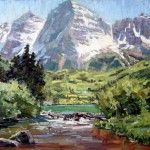 Susiehyer, Maroon Bells Afternoon, oil, 16 x 20.