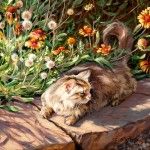 Terri Kelly Moyers, Jungle Cat, oil, 20 x 24.