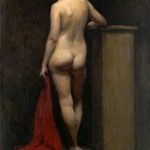 Terra Chapman, Girl with Red Cloth (Back), oil, 10 x 5.