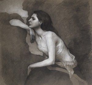 Terra Chapman, Siren, graphite/chalk, 20 x 24.