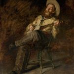 Thomas Eakins, Cowboy Singing, oil, 24 x 20.