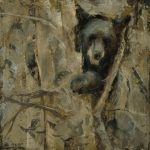 Mary Roberson, Tree Bear, oil, 30 x 30.