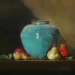 Martha Kellar, Turquoise, oil, 10 x 10.