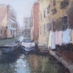 Jane Hunt, Venice Laundry, oil, 11 x 14.