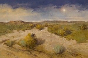 David Griffin, Weathered Moon, oil, 24 x 36.