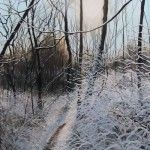 David Bottini, Wet Snow & Glistening Mud, acrylic, 36 x 18.