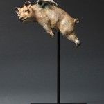 Giuseppe Palumbo, When Pigs Fly, bronze, 16 x 9 x 6.