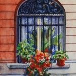 Diana Madaras, Window in the City, watercolor, 12 x 9.